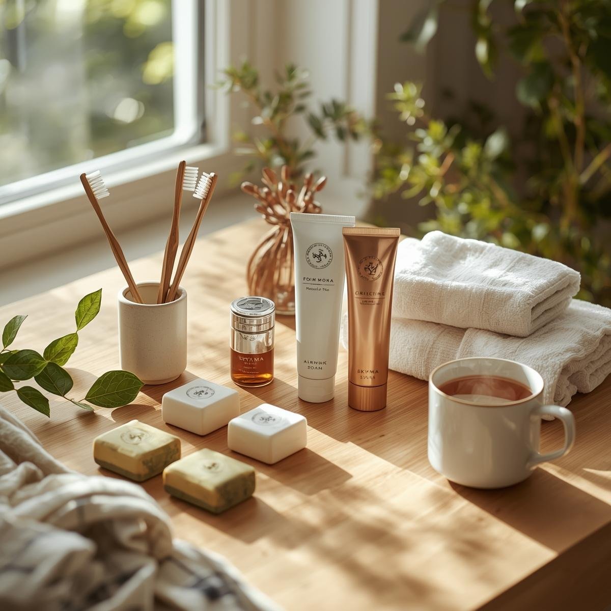 Skyma Lifestyle Morning Care Essentials — herbal, bamboo, and copper-based natural products for a fresh, healthy morning routine