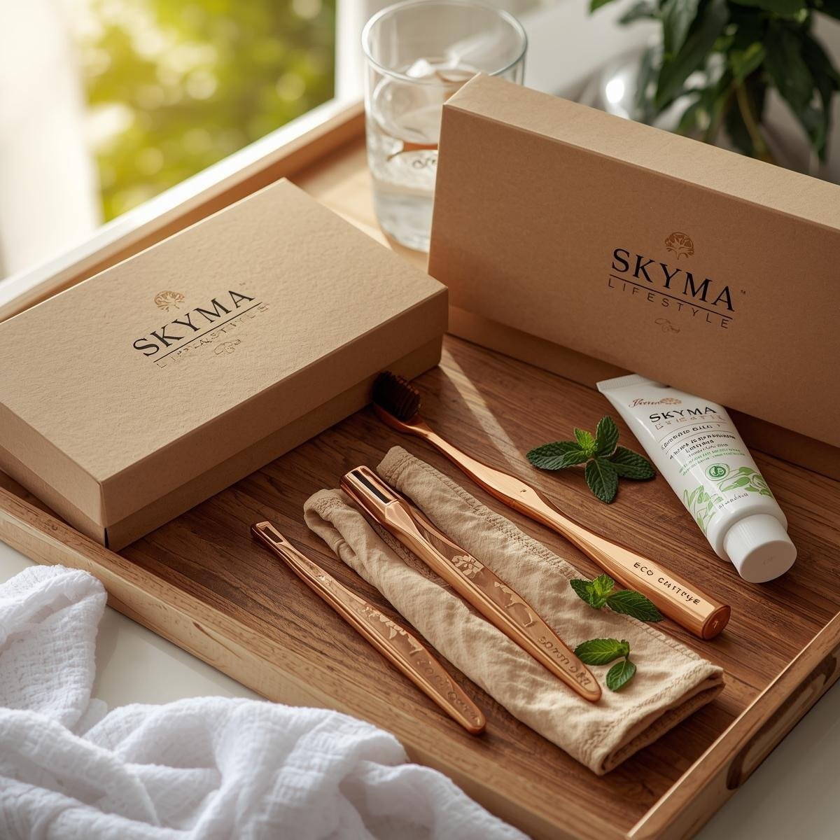 Copper tongue cleaner combo - Skyma lifestyle